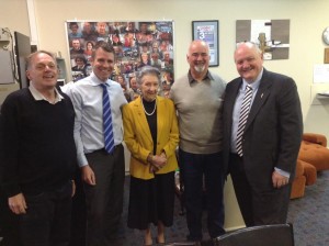 Left to right Malcolm Kerr - Premier Mike Baird - Edna Wagener - Bob Birkhead - Lee Evans